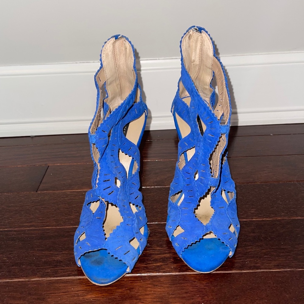 Zara Blue Cutout Sandal Heels